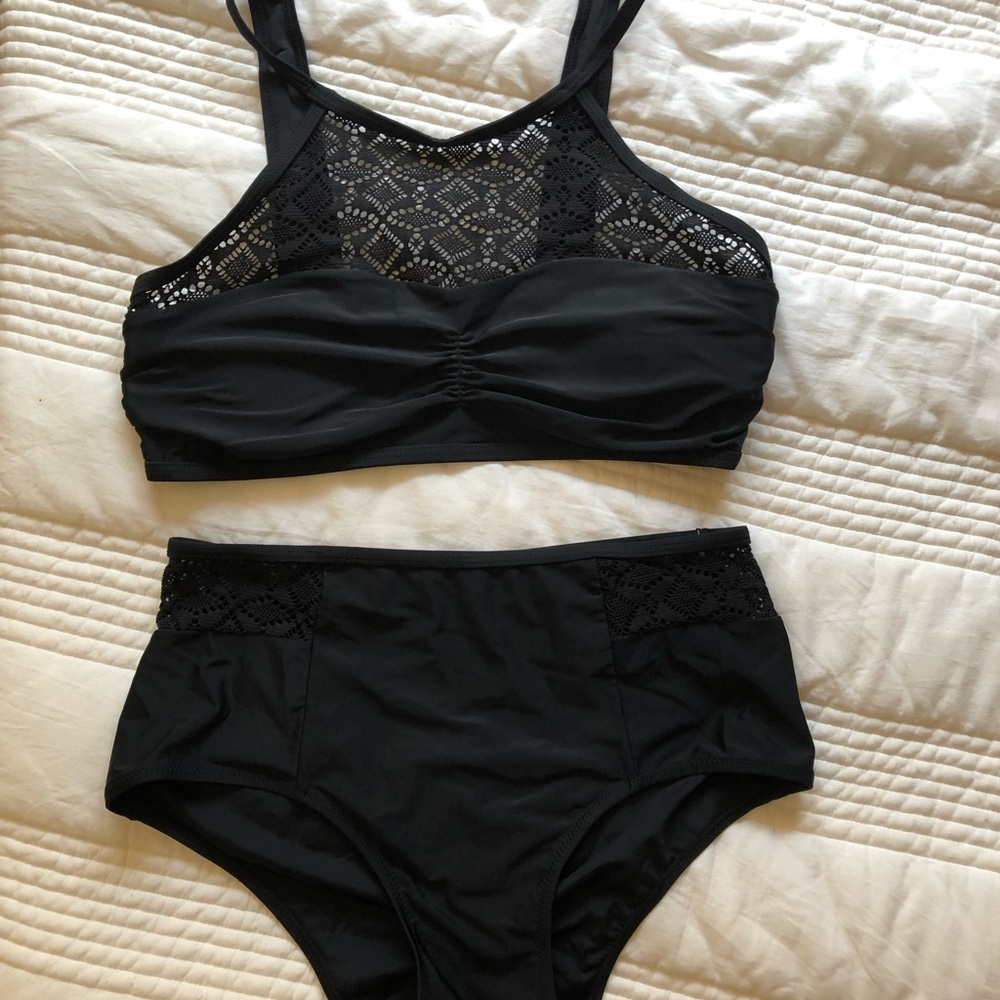 Black swimsuit high waisted